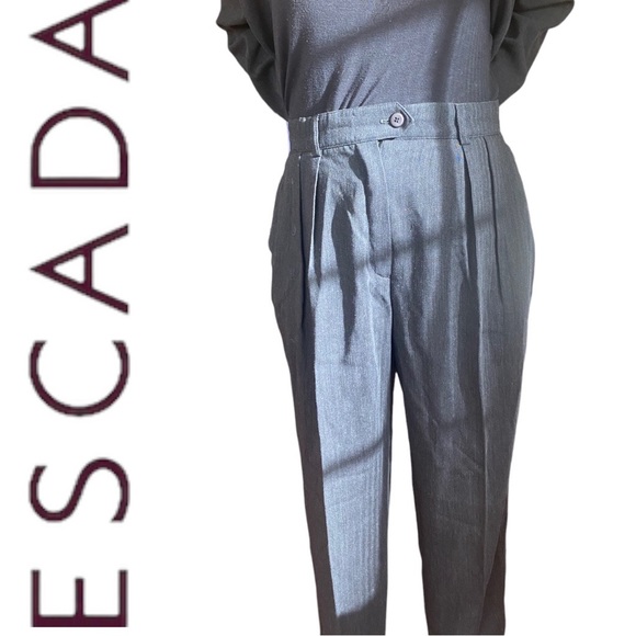 Vintage Escada Dark Grey Blazer/Pant Suit 
German size 38; Sz 10 US - Picture 6 of 7
